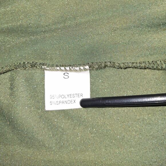 Womens Green Velvet Open Waterfall Long Sleeve Cardigan Size S Unbranded Pockets - Picture 5 of 5